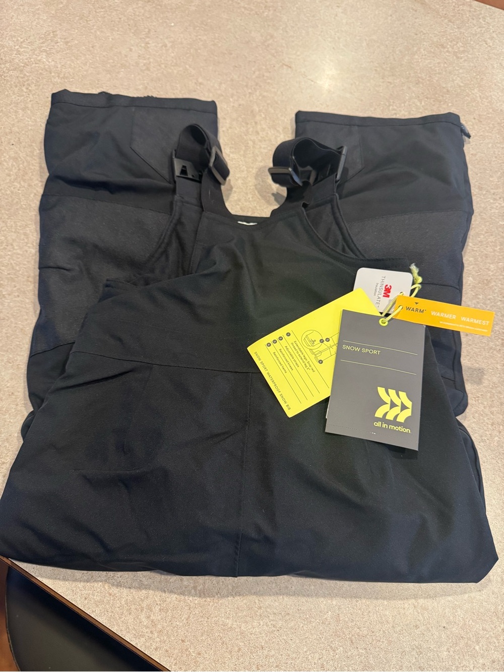 all in motion Black Snow Sport Bib Jumpsuit
